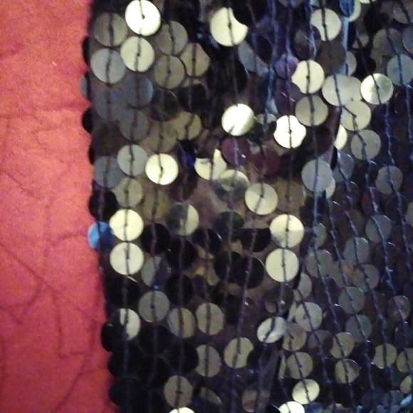 ADRIANNA PAPELL Black Sequin Evening Gown Dress - Picture 17 of 17